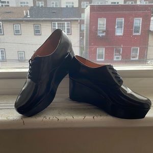 Robert Clergerie Black Platform Oxfords